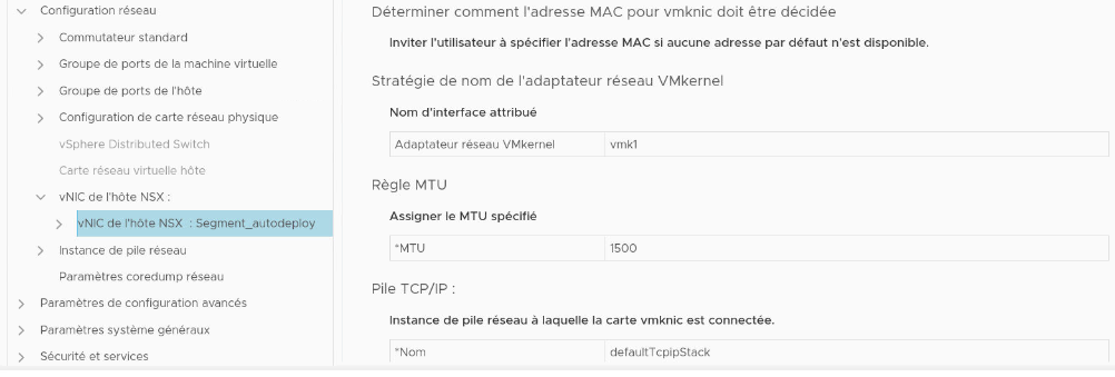 Vérifiez la configuration de NSX.