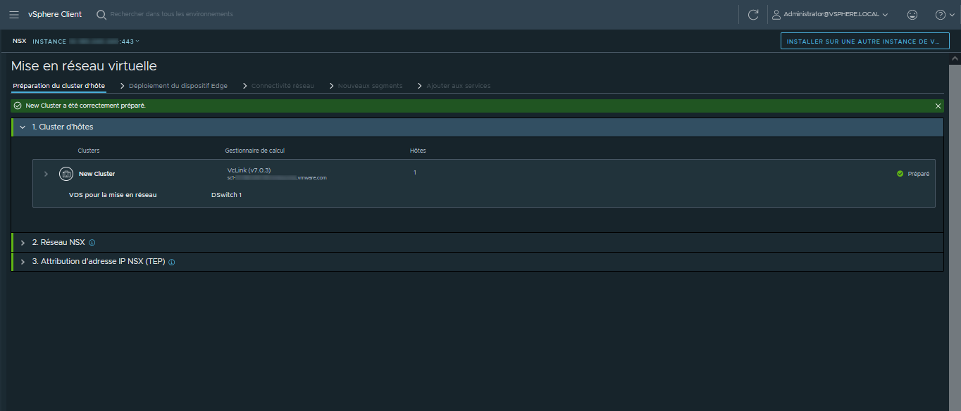 Préparez un cluster à installer NSX.