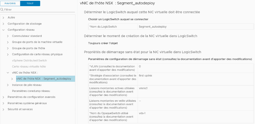 Vérifiez la configuration de NSX.