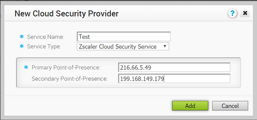 Ajouter un type de service de sécurité cloud (Add Cloud Security Service Type)