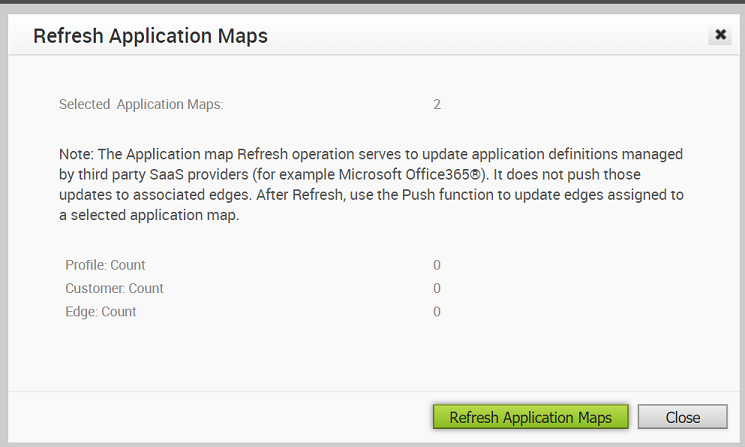 Actualiser la carte d'application (Refresh Application Map)