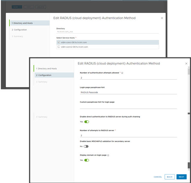 Capture d'écran de la page de configuration du serveur