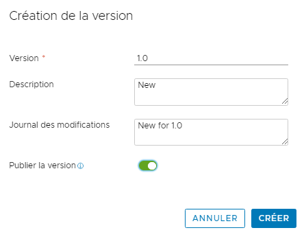 Vous contrôlez la version de votre script d'intégration personnalisé et sélectionnez la version dans la tâche personnalisée de votre pipeline.