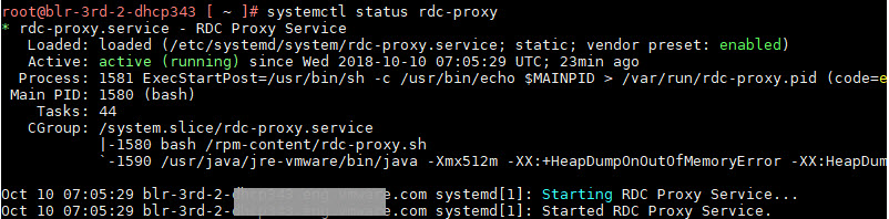 indica che il servizio proxy cloud è in esecuzione