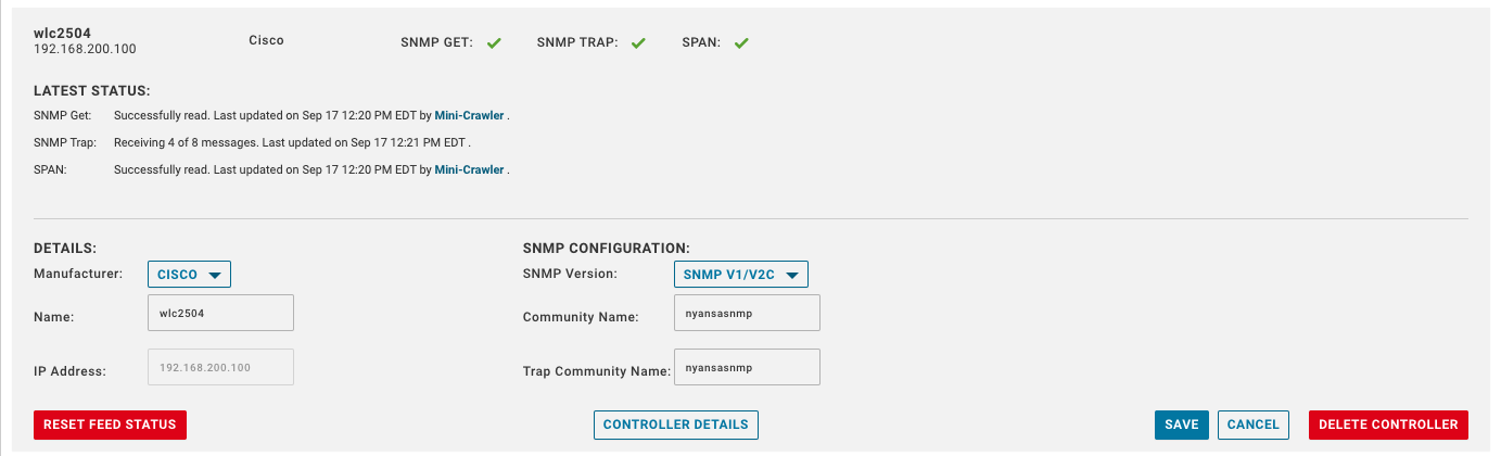 VMware Edge Network Intelligence - Stato del feed di Cisco