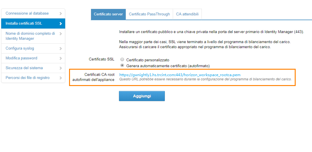 scarica certificato