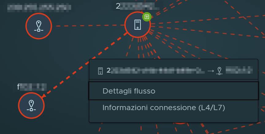 Menu contestuale quando si fa clic con il pulsante destro del mouse sulla riga del flusso nella vista Risorse di elaborazione