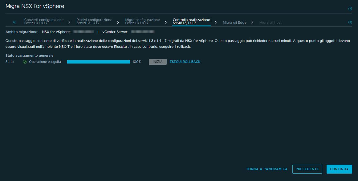Screenshot dei servizi di controllo della realizzazione di livello 3 e superiore