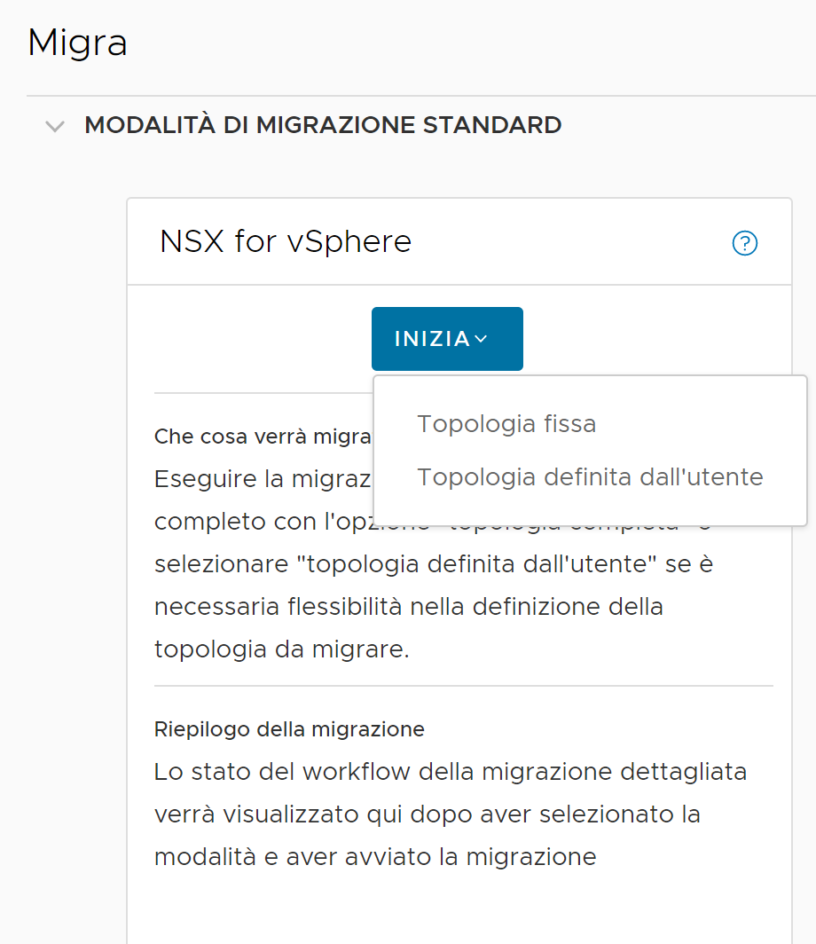 Modalità di migrazione di NSX for vSphere