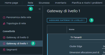 Aggiungi gateway di livello 1