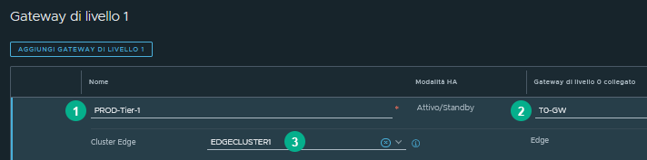 Dopo l'aggiunta del gateway di livello 1, aggiungere dati