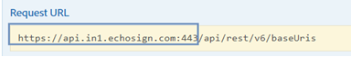 Screenshot del campo Request URL