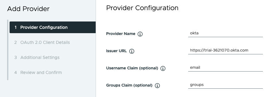 Configurazione del provider OIDC