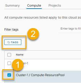 aggiungere un tag alla risorsa di elaborazione vmc e alla zona cloud - 1