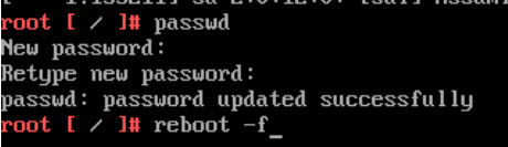 root パスワードのリセットに成功