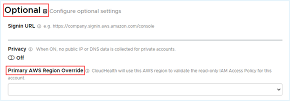 CloudHealth のオプション設定