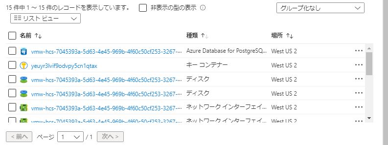 Horizon Cloud on Microsoft Azure：このスクリーンショットは、ポッドのマネージャ仮想マシンのリソース グループ内にある暗号化キー コンテナを示しています。