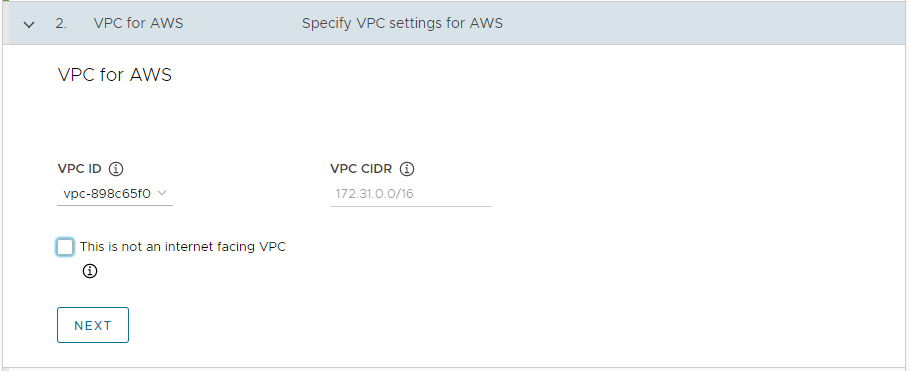 既存の VPC の使用