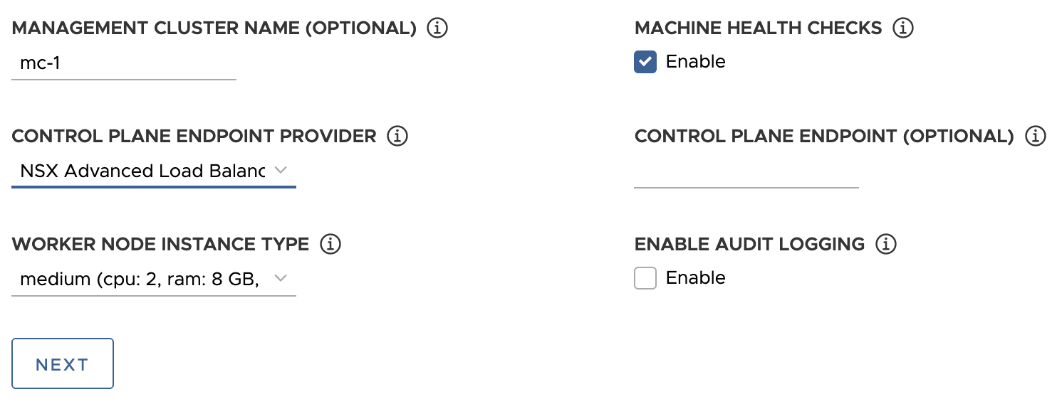 vSphere 制御プレーン エンドポイントの構成