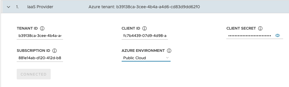 Azure への接続の構成