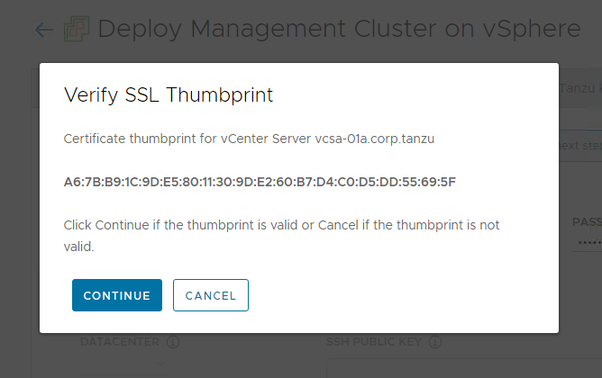 vCenter Server 証明書サムプリントの検証