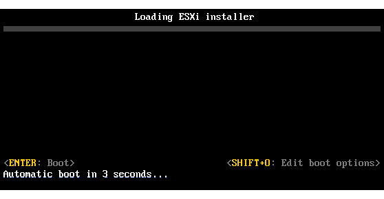 ESXi 설치 관리자 화면