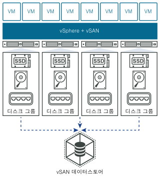 단일 사이트 vSAN 클러스터 다이어그램