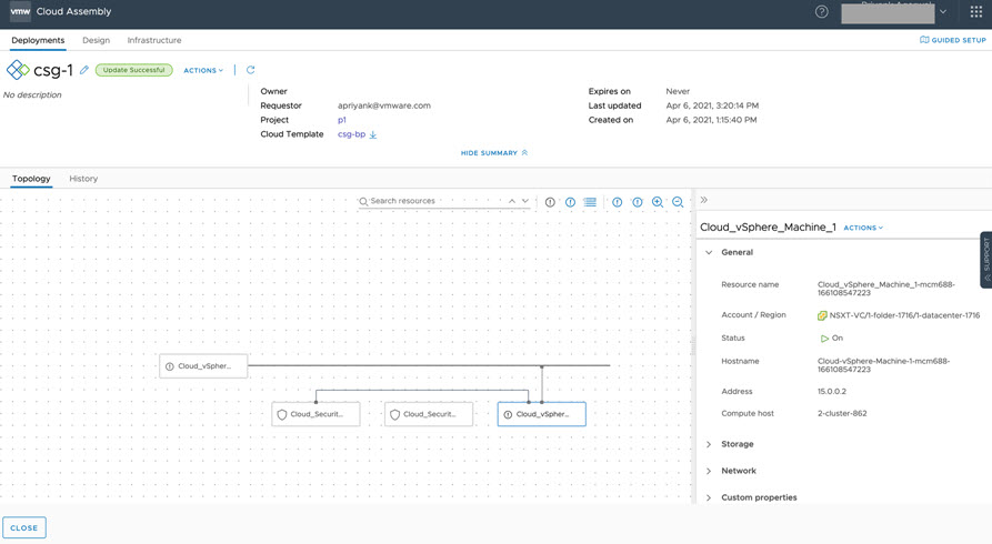 Consistent IP-adres van machine wordt weergegeven.