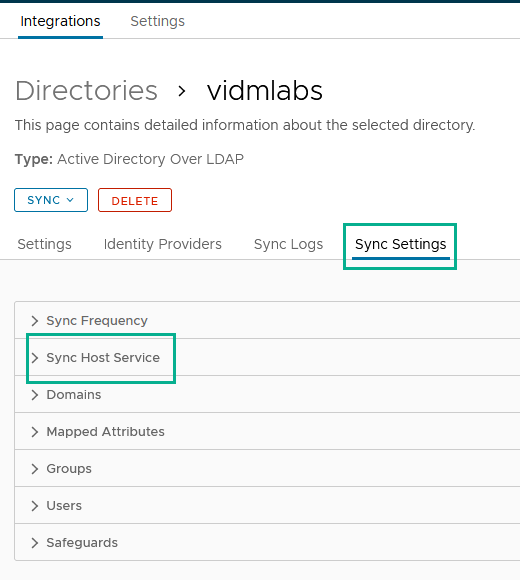 Directorysynchronisatieservices van Access in de beheerconsole