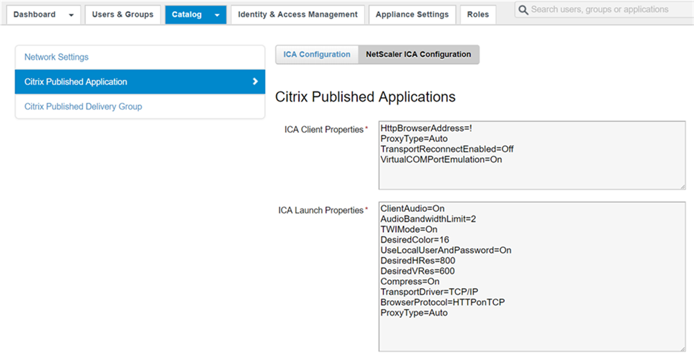 ICA для NetScaler в Citrix