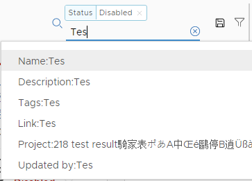 若要減少搜尋結果，請在搜尋區域中輸入幾個字母 (例如 Tes)，然後按一下出現的其中一個選項。