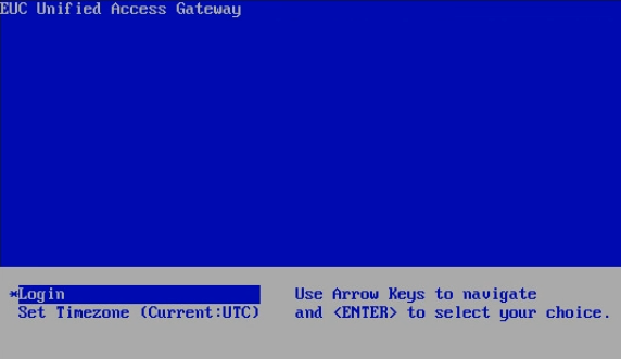 顯示 EUC Unified Access Gateway 的 [主控台] 畫面