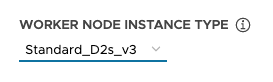 已選取 Standard_D2s_v3 的 [工作節點執行個體類型 (Worker Node Instance Type)] 下拉式清單